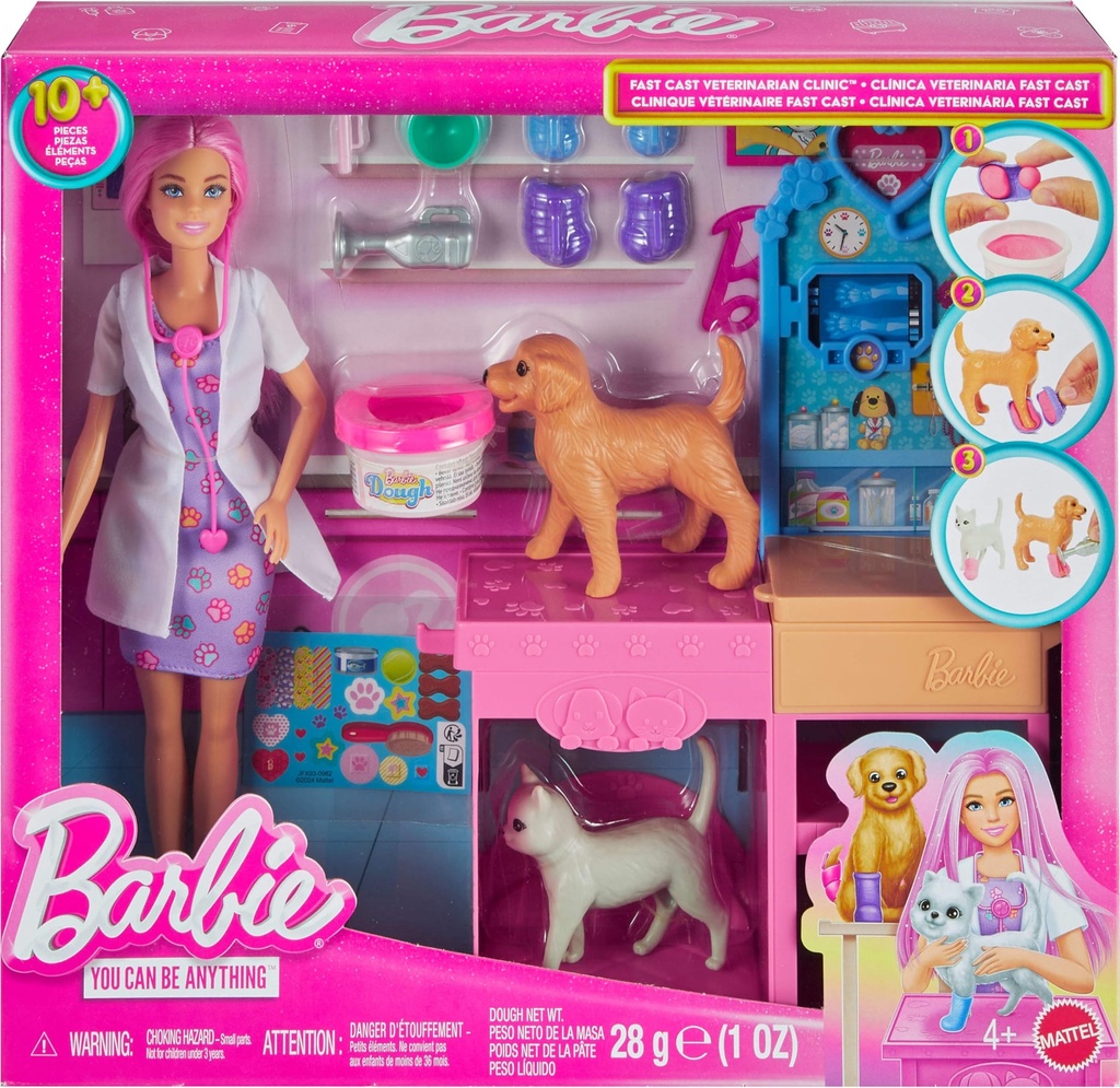 [1650568678] Barbie® Fast Cast Pet Vet Clinic Playset w doll JFX93