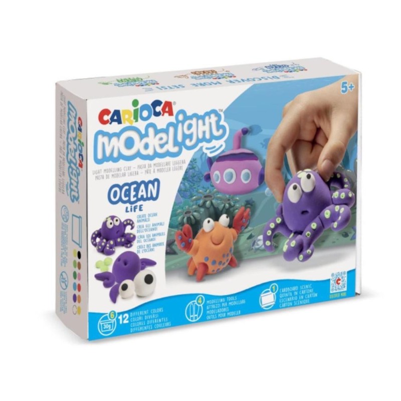 Coffret océan modelight maxi Play Box 6 pots CARIOCA 43154