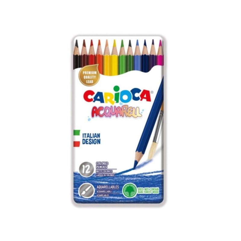 Crayons aquarellables 12 pièces CARIOCA 42857