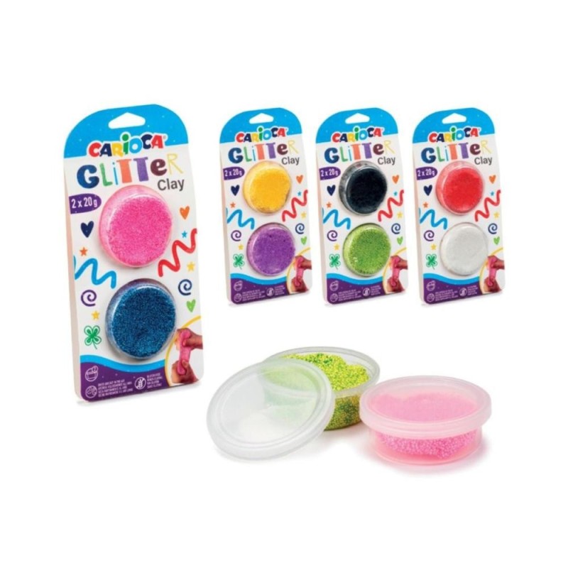 Pâte à modeler Glitter 2x20gr CARIOCA 52016