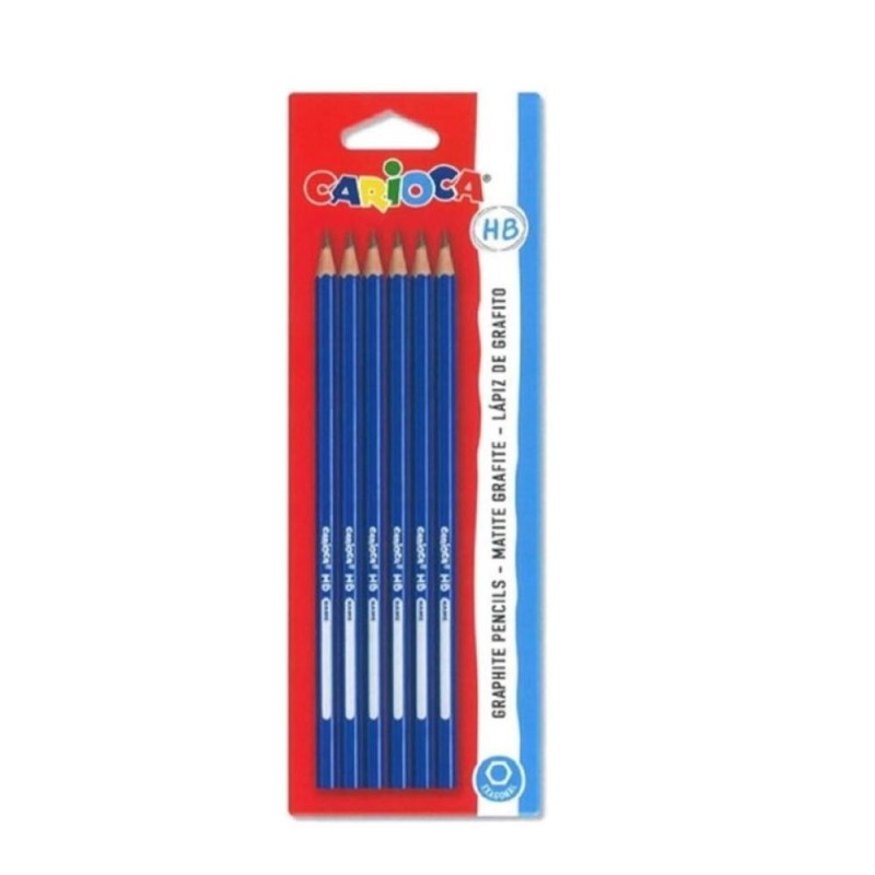 Lot de 6 crayons noirs HB blister HB CARIOCA 42799