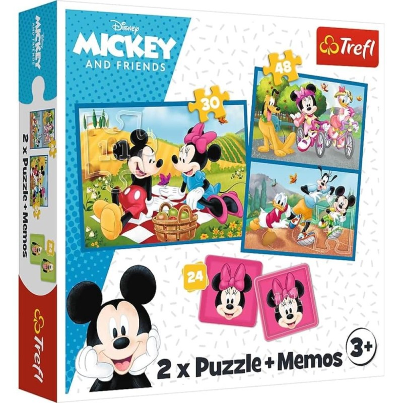 Puzzles 2in1 memos mickey 93344