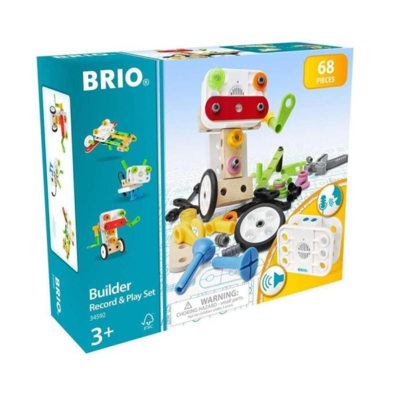 [1650560014] Coffret BRIO Builder 34592 avec Enregistreur de Voix – Jeu de Construc