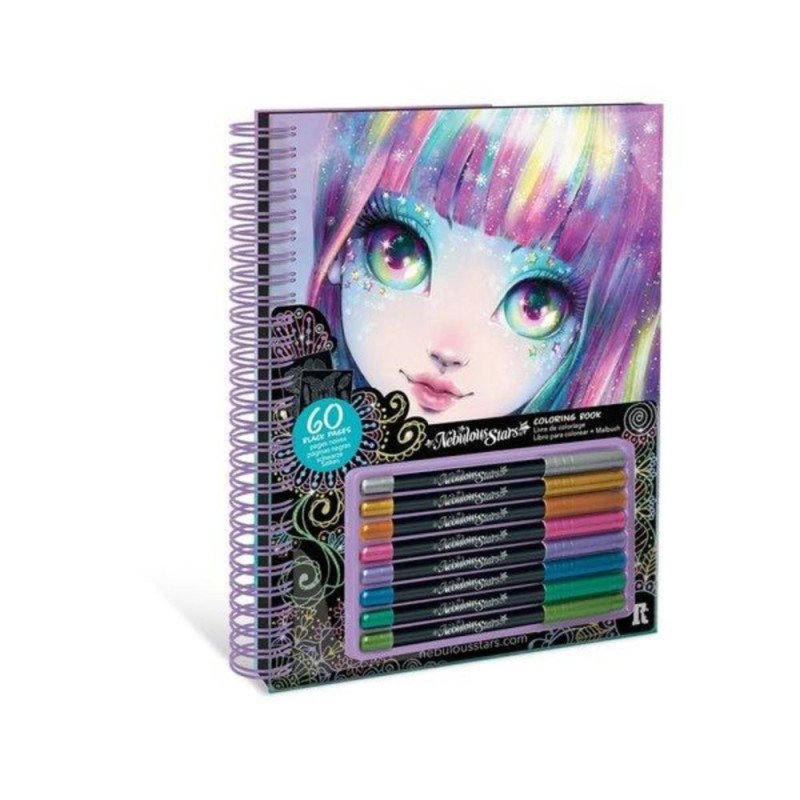 Livre de coloriage à pages noires Isadora - Stylos gel à encre métalis