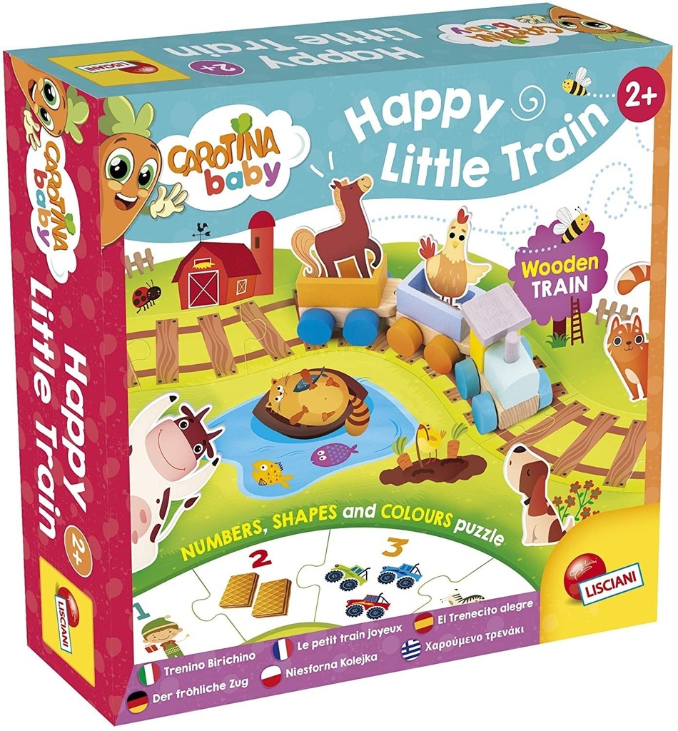 [1650560511] LISCIANI Carotina EX84005 â€“ Puzzle et Petit Train en Bois Ferme