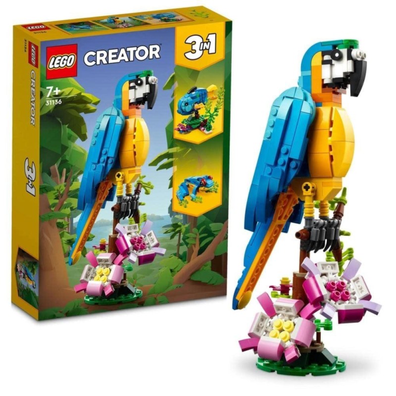 Jouet animaux LEGO Creator 31136 Perroquet exotique 3-en-1