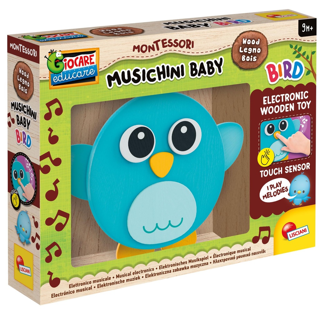 Montessori baby bois oiseau sonore and lumineux 105434