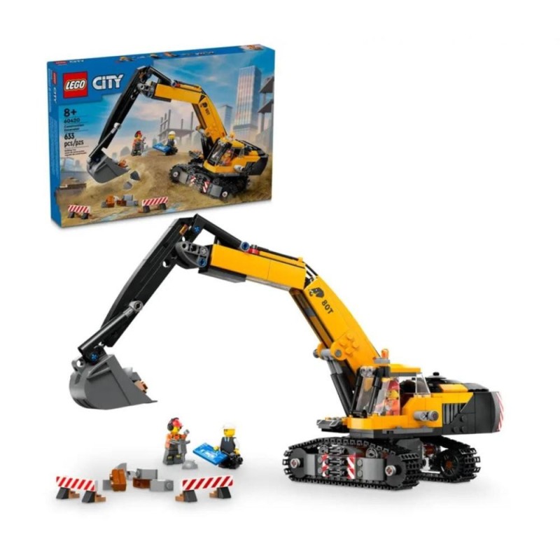 [1650563454] LEGO City 60420 Pelleteuse de Chantier Jaune