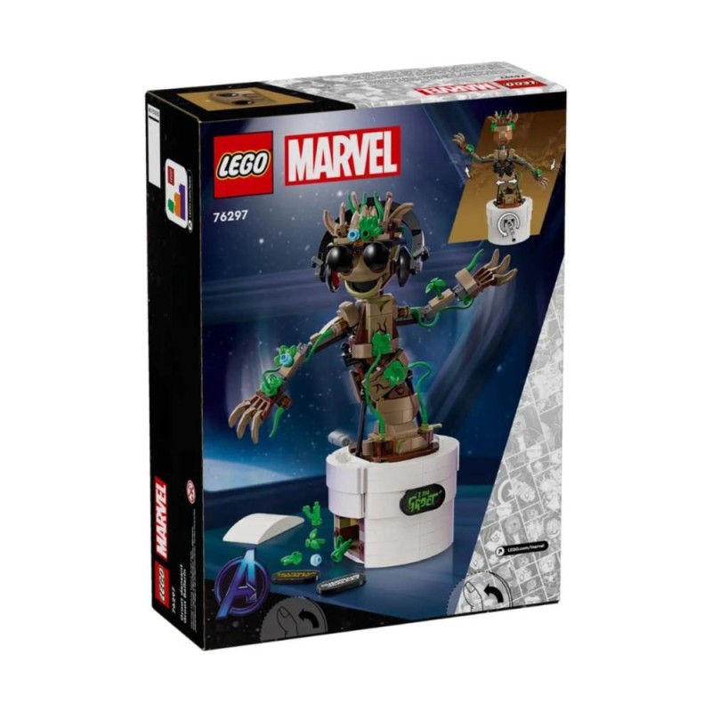 [1650563577] LEGO 76297 Marvel Bébé Groot dansant figurine animée à construire