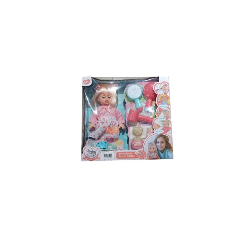 poupee avec accessoires en coffret F15821