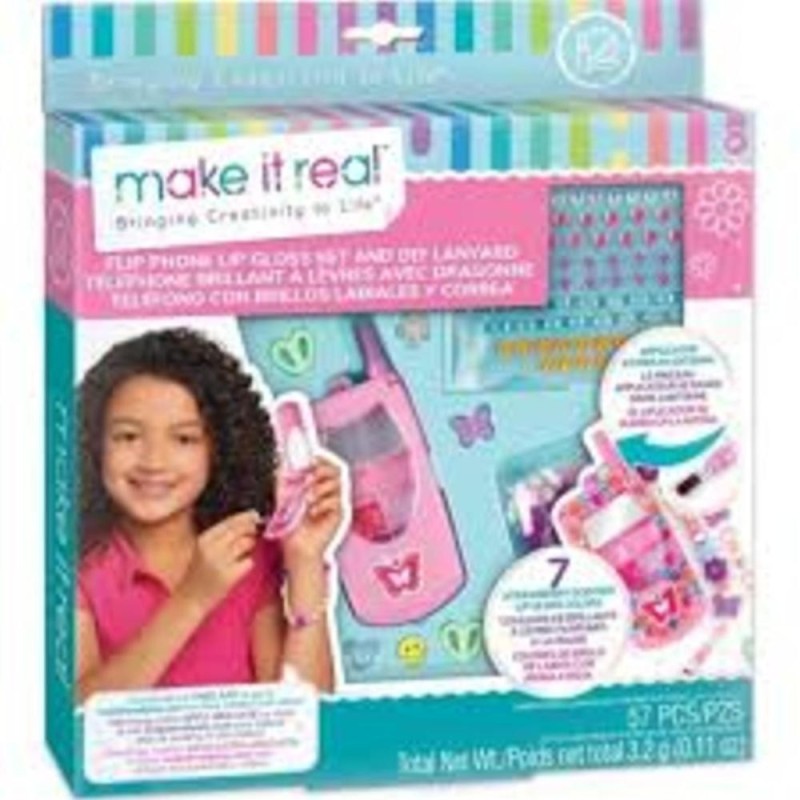 [1650564398] Flip Phone Lip Gloss Set and DIY Lanyard M2329