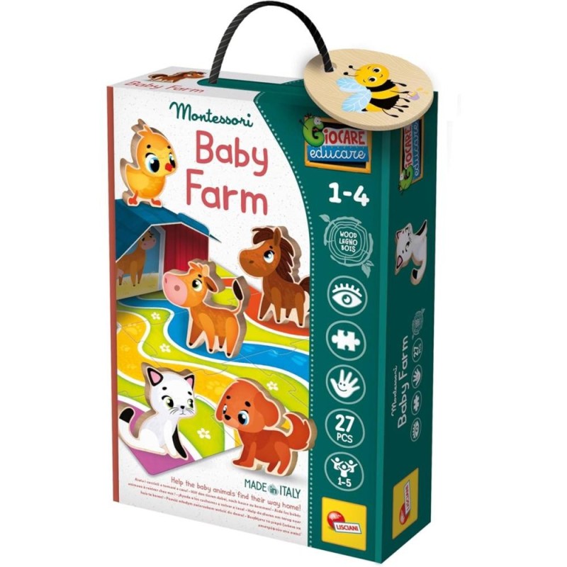 [1650565016] Montessori Baby Puzzle Bois Farm 27pcs 96886