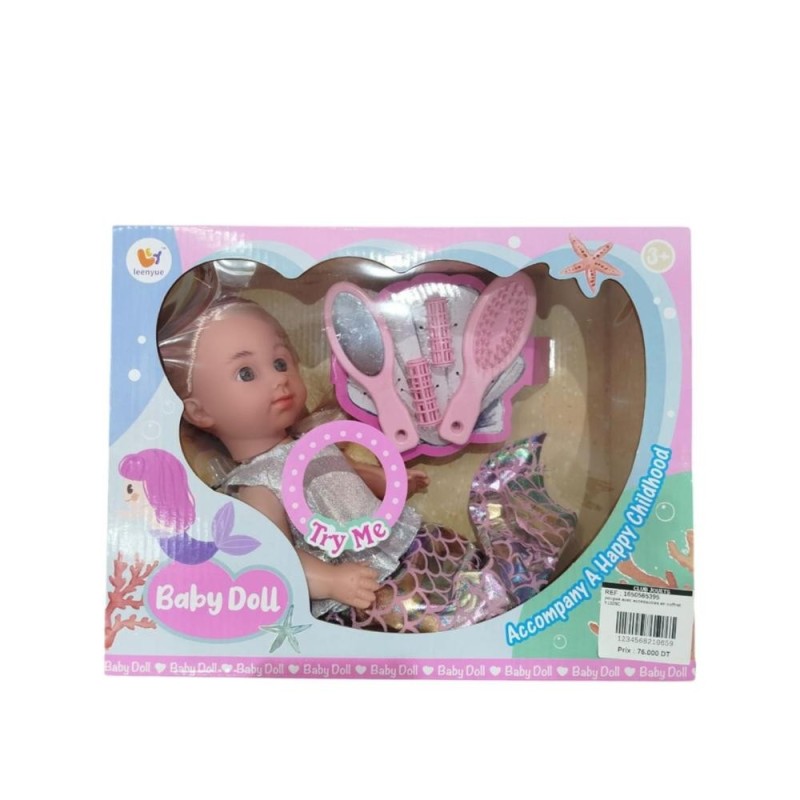 poupee avec accessoires en coffret Y1025C