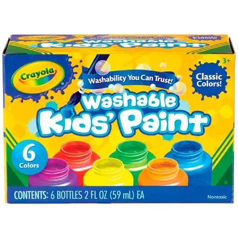 Washable Paint Bottles 59ml Classic Colours 6ct