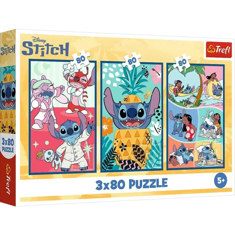 [1650566166] Puzzles 3x80 Disney Lilo&Stitch 34885