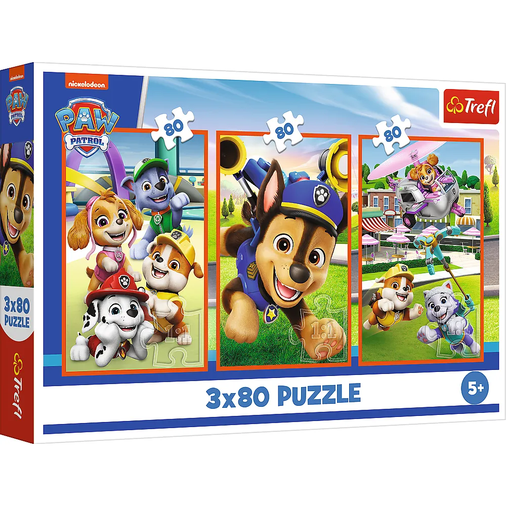 [1650566167] Puzzles 3x80 Viacom Paw Patrol 34886