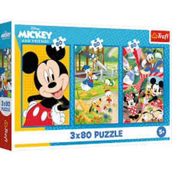 [1650566179] Puzzles 3x80 Mickey Mouse and Friends 34887