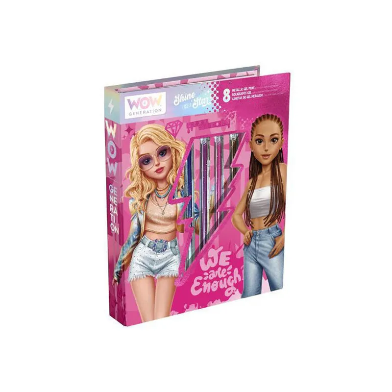 [1650566231] carnet de coloriage avec 8 stylos gel métalliques WOW00143
