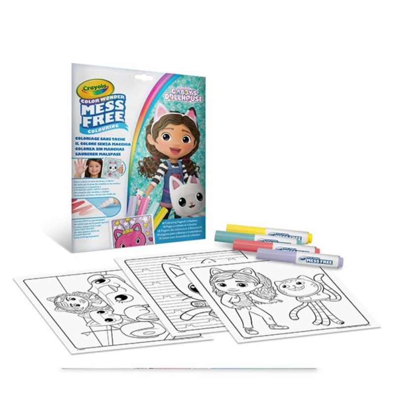 Color Wonder Set Gabby's Dollhouse foldelope 4 mini BL markers 752861