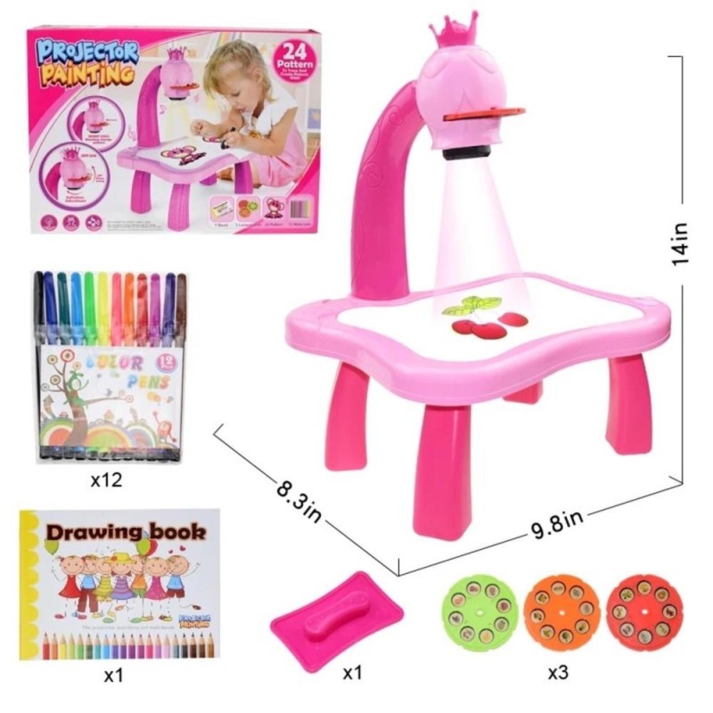 Table de coloriage avec projection projection rose 2509B744