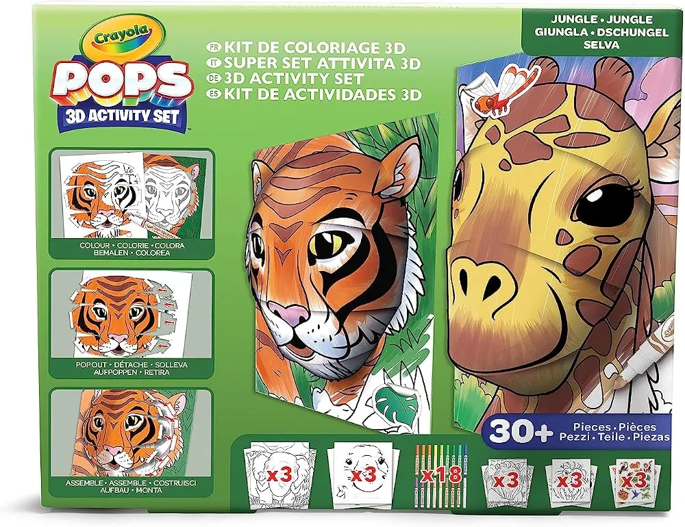 Pops Super Set Jungle Content: 3 Pops cards to build, extra-large