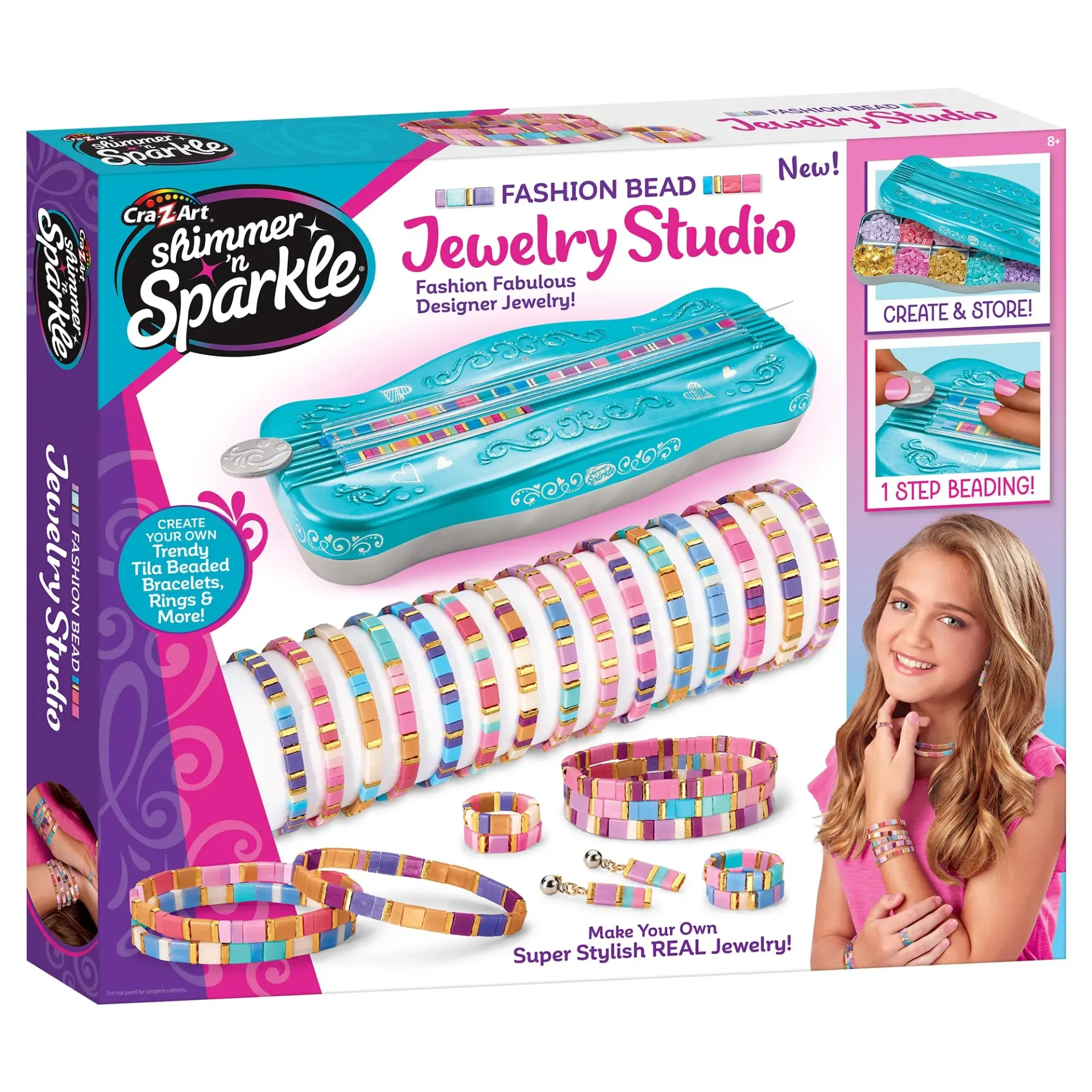 [1650567279] Shimmer â€˜n Sparkle Dots and Dashes Tila Bead Bracelet Studio 65606