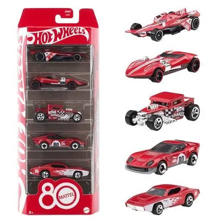 HW Basic Car Mattel 80th 5-Pack JGK08