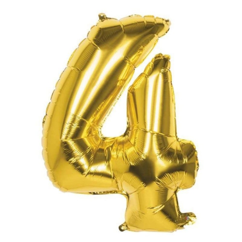 Chiffre gonflable N'4 (Coloré, 16")
