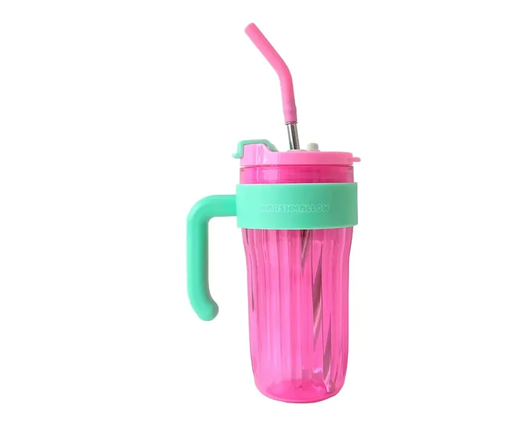 [1650568884] Gobelet MARSHMALLOW Transparent Avec Paille, 920ml - 65768