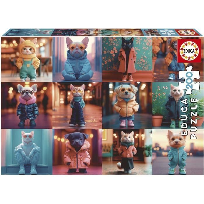 [1650569217] Puzzle Educa Animaux de la Mode 200 pièces