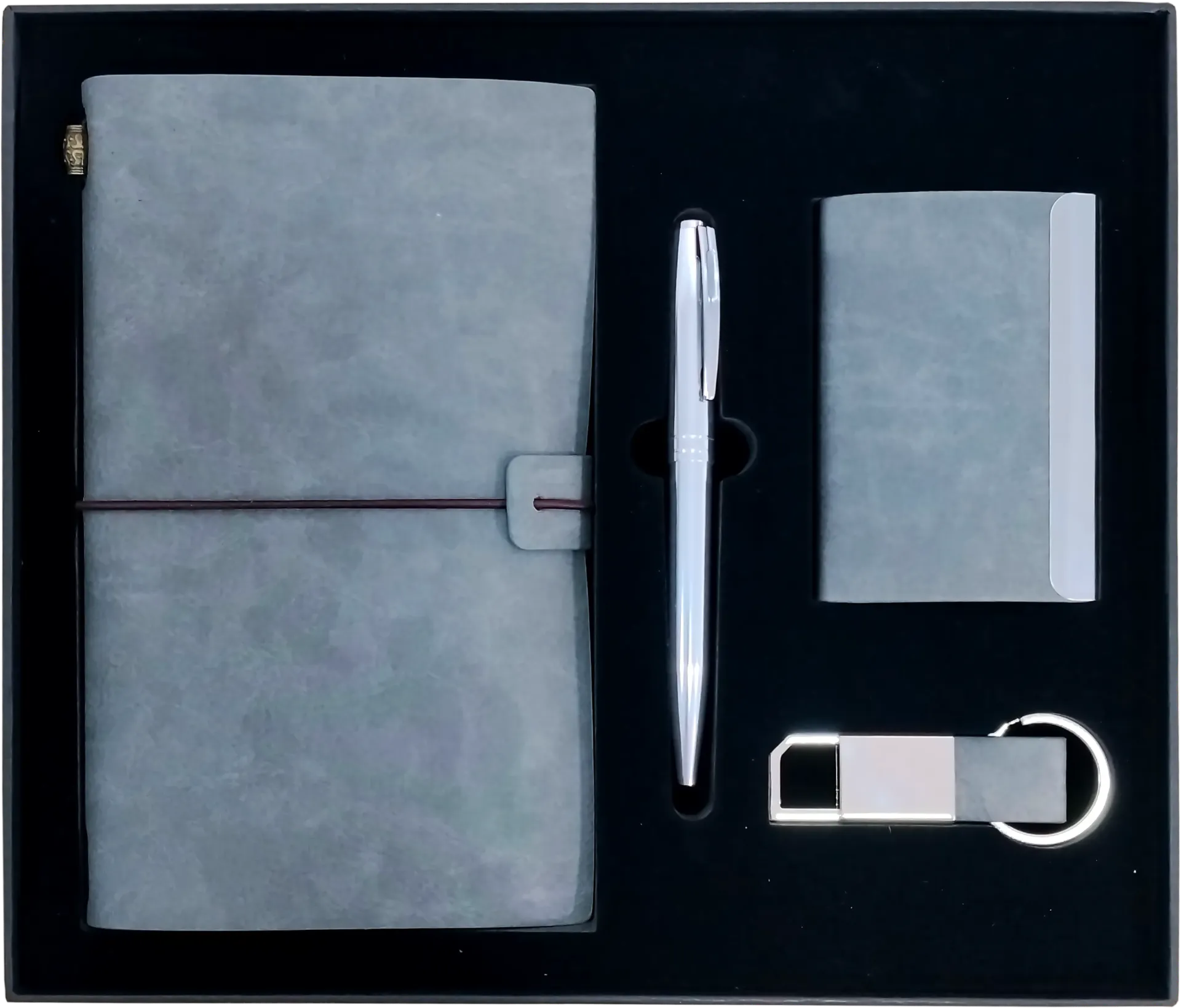 coffret 4p notebook A5 avec porte clés ,stylo et porte carte